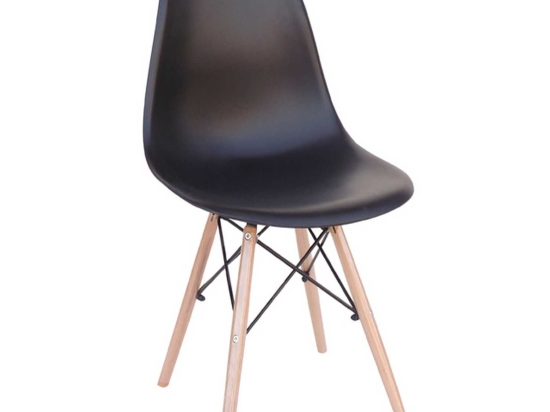 Καρέκλα Loft Black 10-0113 46X55X81cm Πολυπροπυλένιο,Ξύλο,Μέταλλο