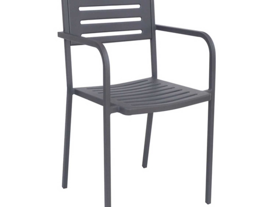 Πολυθρόνα Μεταλλική Ristretto Ανθρακί 24-0078 52X52X85cm