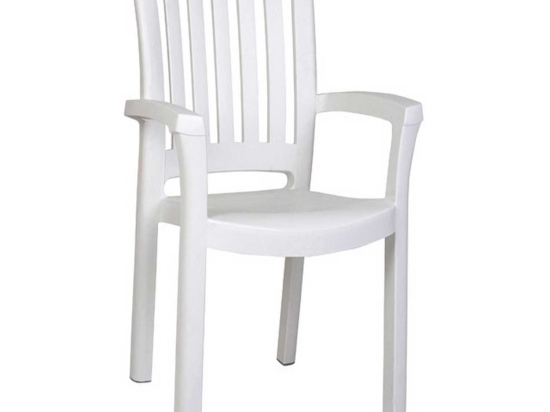 Πολυθρόνα Πλαστική Malibu White 02-0438 Siesta