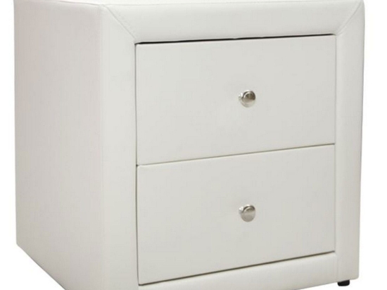 Κομοδινο Mone Hm2219.02 Με 2 Συρταρια Απο Λευκό Ματ Pu 48x41x50 cm Τεχνόδερμα