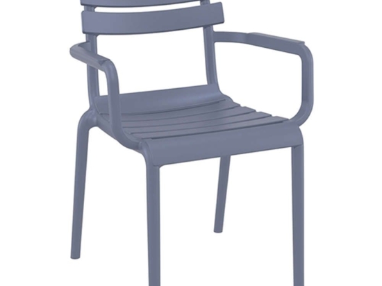 Πολυθρόνα Paris 20.0764 58x59x84cm Πολυπροπυλένιου Dark Grey Siesta