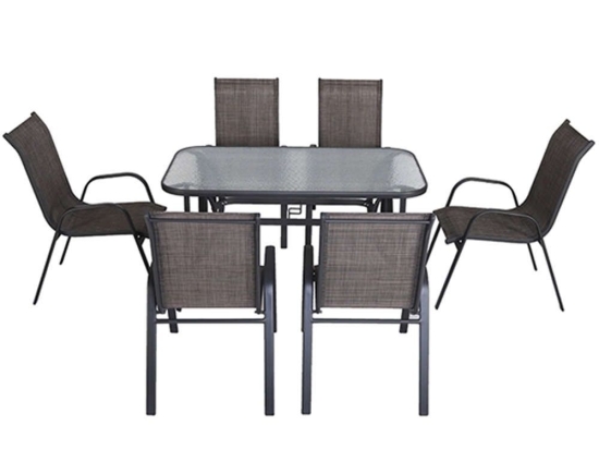 Τραπεζαρία Denim 06.8081.2 (Σετ 7Τμχ) 140x80cm Anthracite Zita Plus 6 Θέσεων