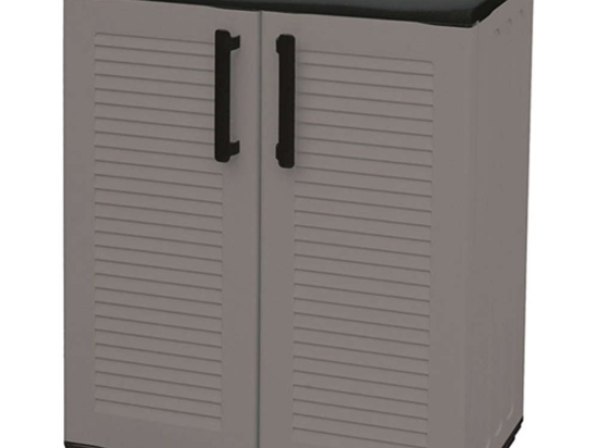 Ντουλάπα Ιταλίας 17.0001 Δίφυλλη-1 Ράφι 68x37x84cm Πλαστική Grey Zita Plus
