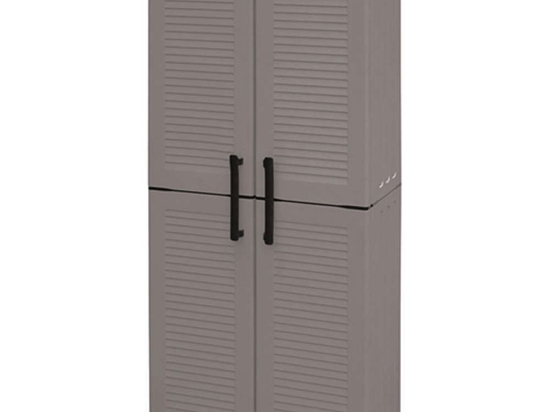 Ντουλάπα Ιταλίας 17.0003 Δίφυλλη-3 Ράφια 68x37x163cm Πλαστική Grey Zita Plus