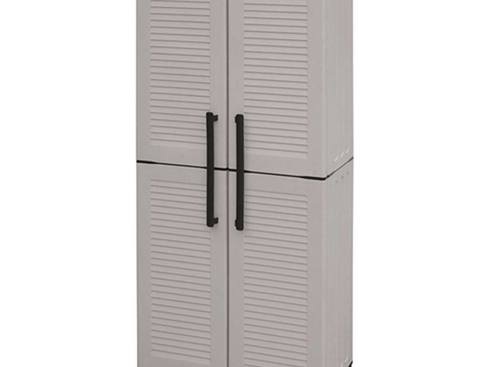 Ντουλάπα Ιταλίας 17.0004 Δίφυλλη-3 Ράφια 68x37x169cm Πλαστική Grey Zita Plus