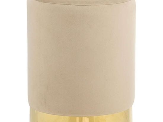Σκαμπό Linda/S 40.0154 Φ34x42cm Βελούδινο Beige Zita Plus