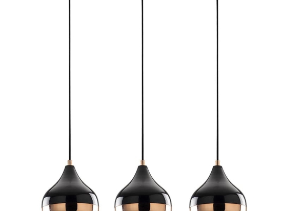 Φωτιστικό οροφής τρίφωτο Elprecious pakoworld E27 μαύρο-bronze 67x17x110εκ