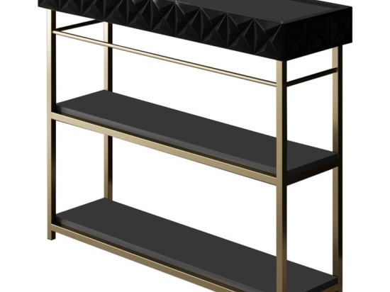 Κονσόλα PWF-0629 pakoworld ανθρακί-χρυσό 102x32x83εκ