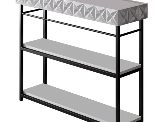 Κονσόλα PWF-0629 pakoworld λευκό-μαύρο 102x32x83εκ
