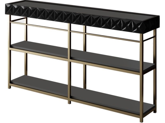 Κονσόλα PWF-0629 pakoworld ανθρακί-χρυσό 152x32x83εκ