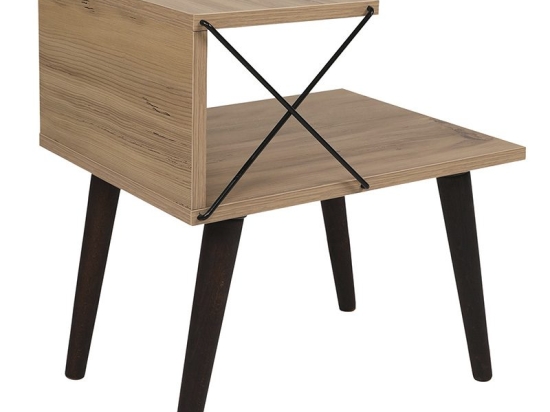 Βοηθητικό τραπέζι-κομοδίνο Gather pakoworld sonoma-καρυδί 50x40x55εκ
