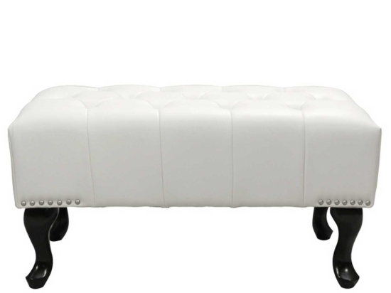 Ταμπουρε Υποποδιο T.Chesterfield Emma Hm226.02 Pu Λευκο Ματ 80x46x42 cm