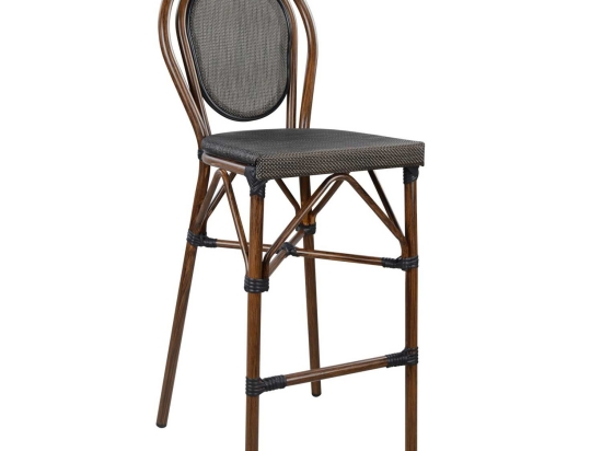 Σκαμπω Αλουμινιου Bamboo Look Καφε Με Textline Hm5059 47x61x115 cm