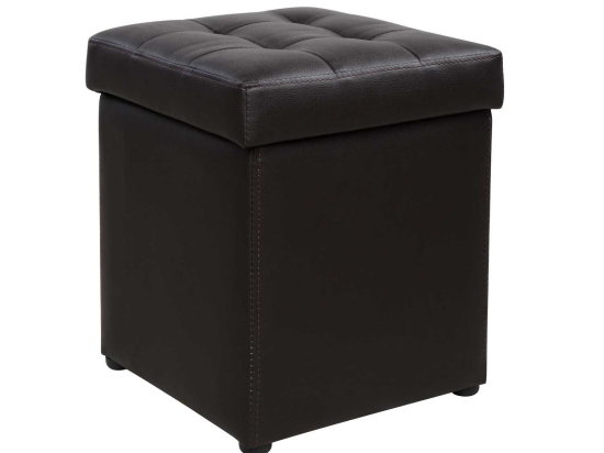 Σκαμπω Με Αποθηκευτικο Χωρο Pu Καφε Cube Hm224.03 37.5X37.5X39 cm Τεχνόδερμα