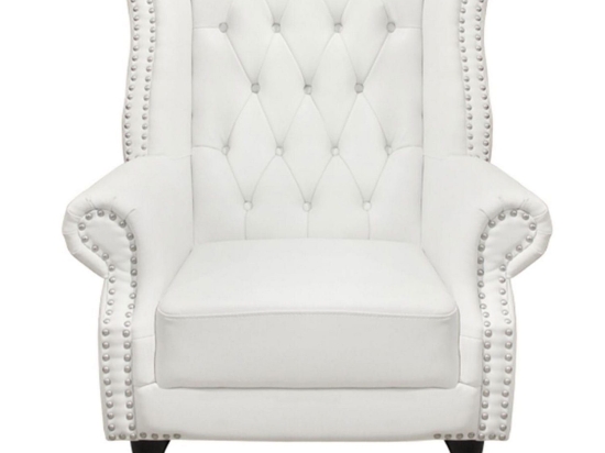 Πολυθρόνα-Μπερζέρα T.Chesterfield Polina Hm0053.02 PU Λευκό Ματ 83x75x107 cm. Τεχνόδερμα