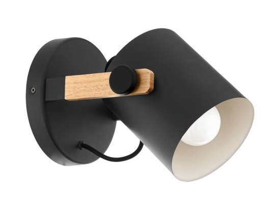 Φωτιστικό Τοίχου - Απλίκα Hornwood 43046 Black-Brown Eglo Μέταλλο,Ξύλο