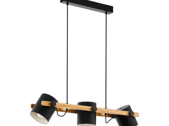 Φωτιστικό Οροφής Ράγα Hornwood 43045 Black-Brown Eglo Μέταλλο,Ξύλο