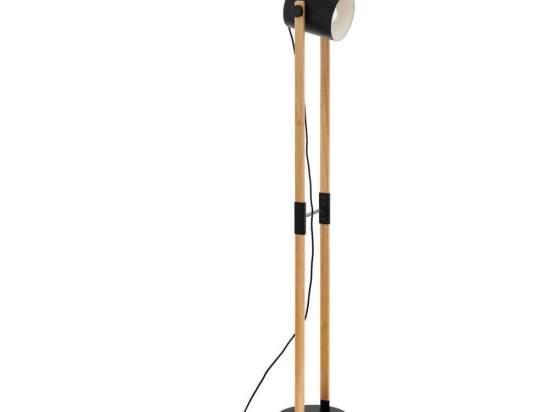 Φωτιστικό Δαπέδου Hornwood 43048 Black-Brown Eglo Μέταλλο,Ξύλο