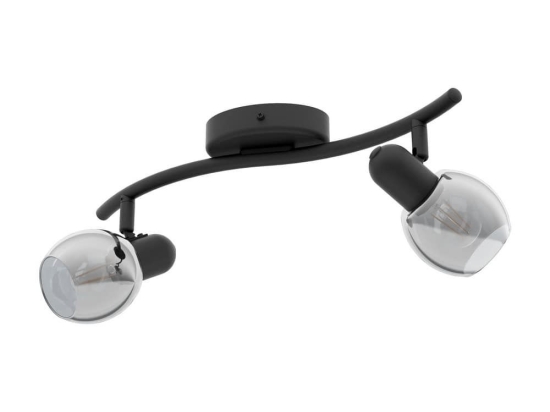 Φωτιστικό Οροφής Spot Pollica 98625 Black-Clear Eglo Μέταλλο,Γυαλί