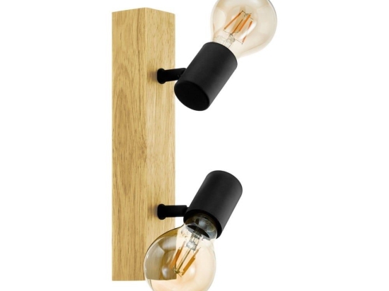 Φωτιστικό Οροφής Spot Townshend 3 98112 Brown-Black Eglo Μέταλλο,Ξύλο