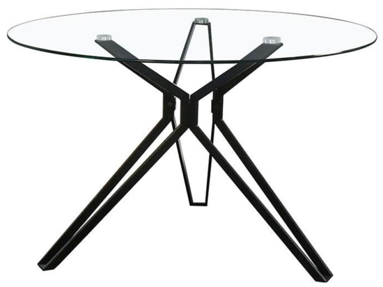 Τραπέζι Noir Black-Clear D110x75cm 02-0325 Μέταλλο,Γυαλί
