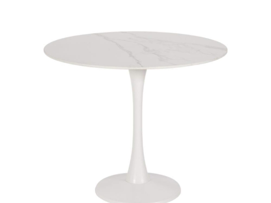 Τραπέζι Στρογγυλό Snow 02-0418 90x75cm White