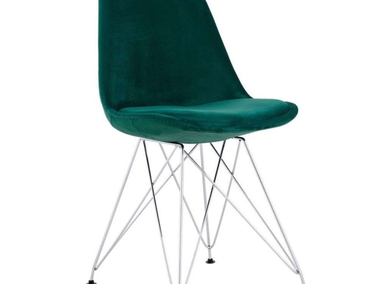 Καρέκλα Crown 03-0839 48x55x83cm Green-Chrome Μέταλλο,Πολυπροπυλένιο
