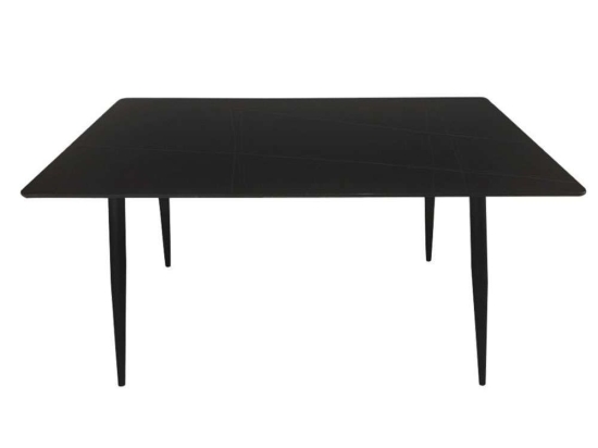 Τραπέζι Τραπεζαρίας Casa 02-0420 140x80x77cm Black Σχιστόλιθος,Μέταλλο
