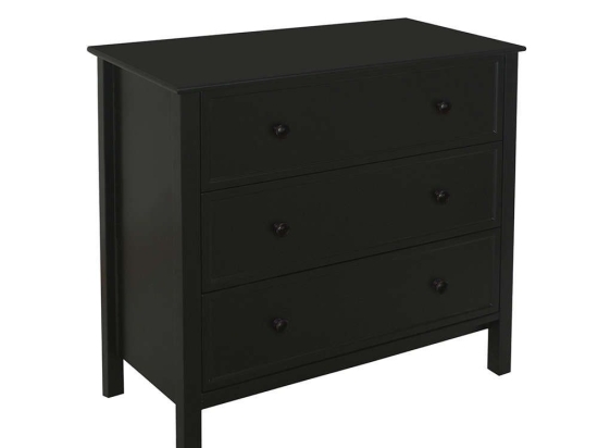 Κομότα  Homey 09-1544 Με 3 Συρτάρια 80x40x77cm Black Mdf