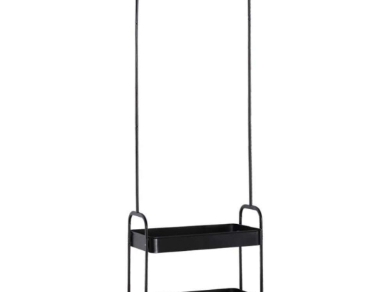 Κρεμάστρα Δαπέδου Με Ράφια Armario 18-0009 56x31x152cm Black Μέταλλο