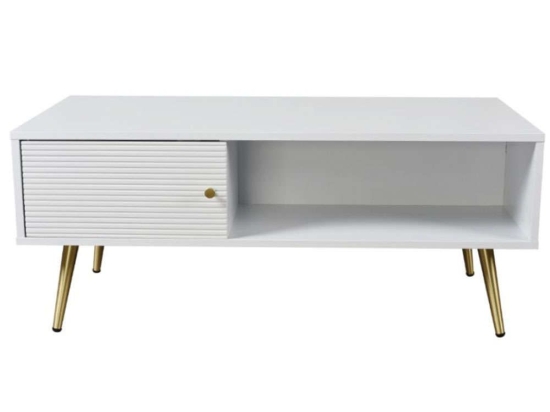 Τραπέζι Σαλονιού Zizel 04-0658 100x50x42cm White-Gold