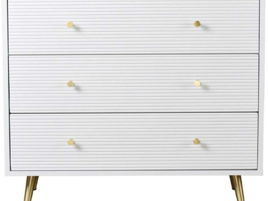 Κομότα Zizel 09-1470 80x40x79cm White-Gold