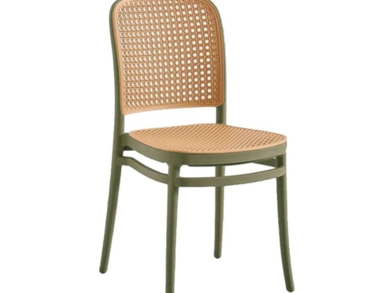 Καρέκλα Bistrot 22-0086 41,5x53,5x83,5cm Olive-Natural Πολυπροπυλένιο