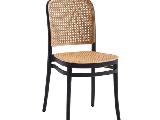 Καρέκλα Bistrot 22-0087 41,5x53,5x83,5cm Natural-Black Πολυπροπυλένιο