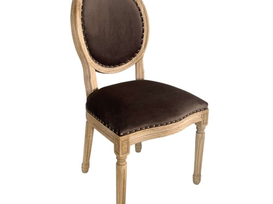 Καρέκλα Louis 03-0918 49x49x99cm Taupe Βελούδο, Ξύλο