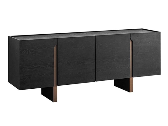Μπουφές Dark 05-0647 Με 4 Πόρτες 200x45x78cm Black Oak Μελαμίνη