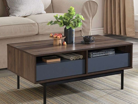 Τραπέζι Σαλονιού Grooves 04-0893 110x60x45cm Oak-Grey