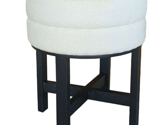 Σκαμπό Segu 16-0600 Φ42x47cm Cream-Black
