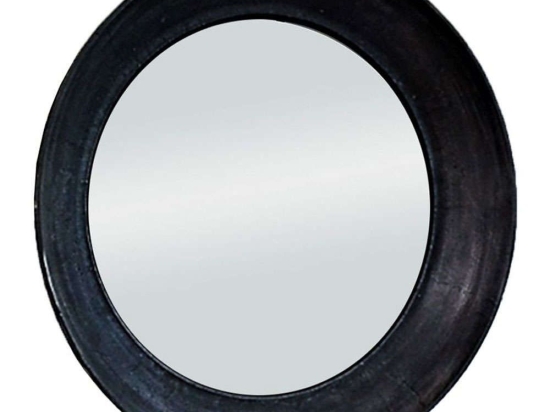 Καθρέπτης Τοίχου Servendo 11-0515 Φ61x8cm Black Αλουμίνιο,Γυαλί