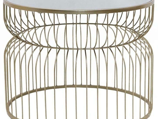 Τραπεζάκι Σαλονιού Illumine 04-0408 56x56x40cm Gold