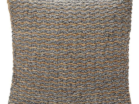 Πουφ KAG210 Beige-Grey 80x80x20EK, Espiel Seagrass