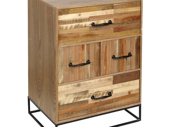 Συρταριέρα FOP212 Oak 49x35x70cm Espiel Μέταλλο,Ξύλο