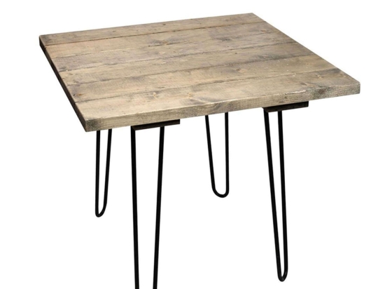 Τραπέζι AST543 Brown-Black 85x85x75cm Espiel Μέταλλο,Ξύλο