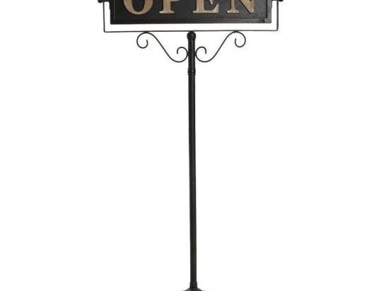 Διακοσμητική Ταμπέλα OPEN/CLOSE GAD124 Μαύρη 110x57,5x22cm Espiel Μέταλλο