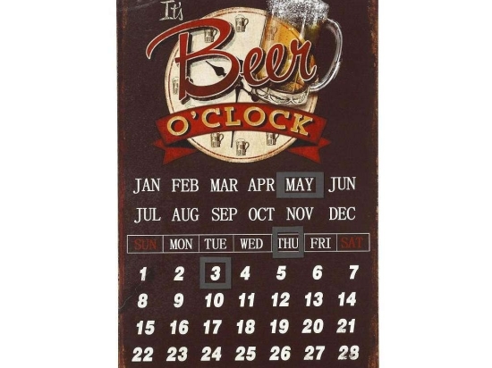 Ημερολόγιο Beer O'Clock LOG414 Καφέ 40x25cm Espiel Ξύλο