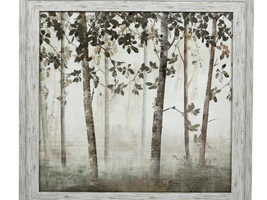 Κάδρο Κορμοί RAM205 Μπεζ-Πράσινο 60x60cm Espiel Τετράγωνοι Ξύλο