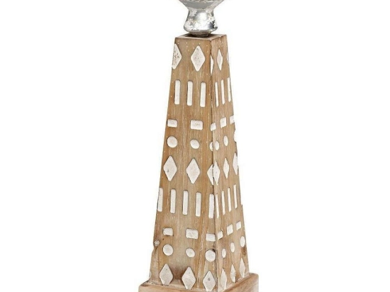Κηροπήγιο VIN306 Κρεμ 47x14x14cm Espiel Ξύλο