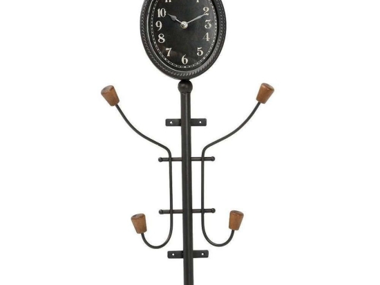 Ρολόι-Κρεμάστρα Μαύρη GAD137 Μαύρο 68,5x33x12cm Espiel Μέταλλο