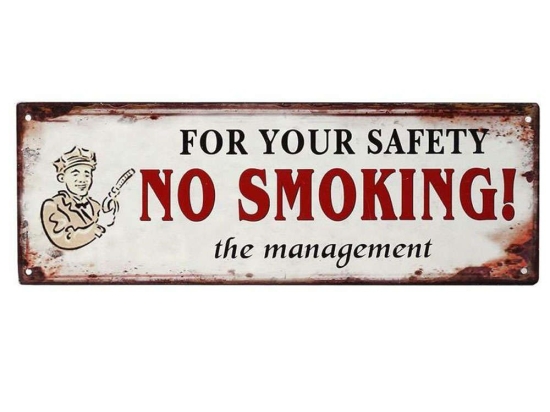 Ταμπέλα No Smoking LOG222 Μπεζ-Κόκκινο 36x13cm Espiel Μέταλλο