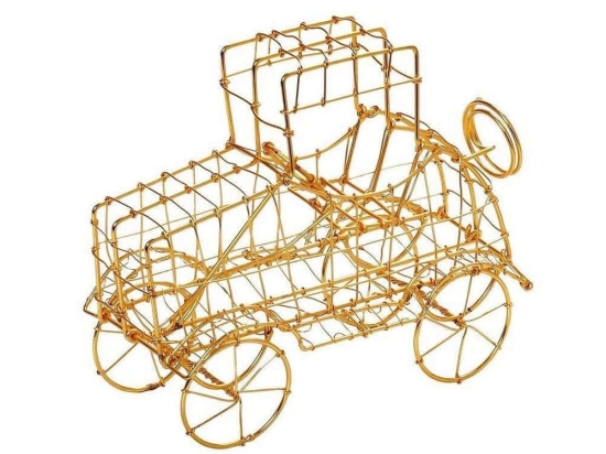 Διακοσμητικό Αυτοκίνητο Συρμάτινο 19cm Gold DIN121 Espiel Μέταλλο